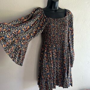 Angie Smocked Bell Sleeve Dress